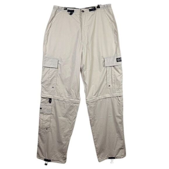 PACO Vintage Y2K Convertible Cargo Pants / Shorts Beige Zip Off Size 36 x 34 - Picture 1 of 16